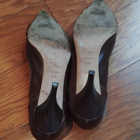 Dior women's high heel shoes size 40 and a half dark brown with buckle detail - Picture 7 of 11